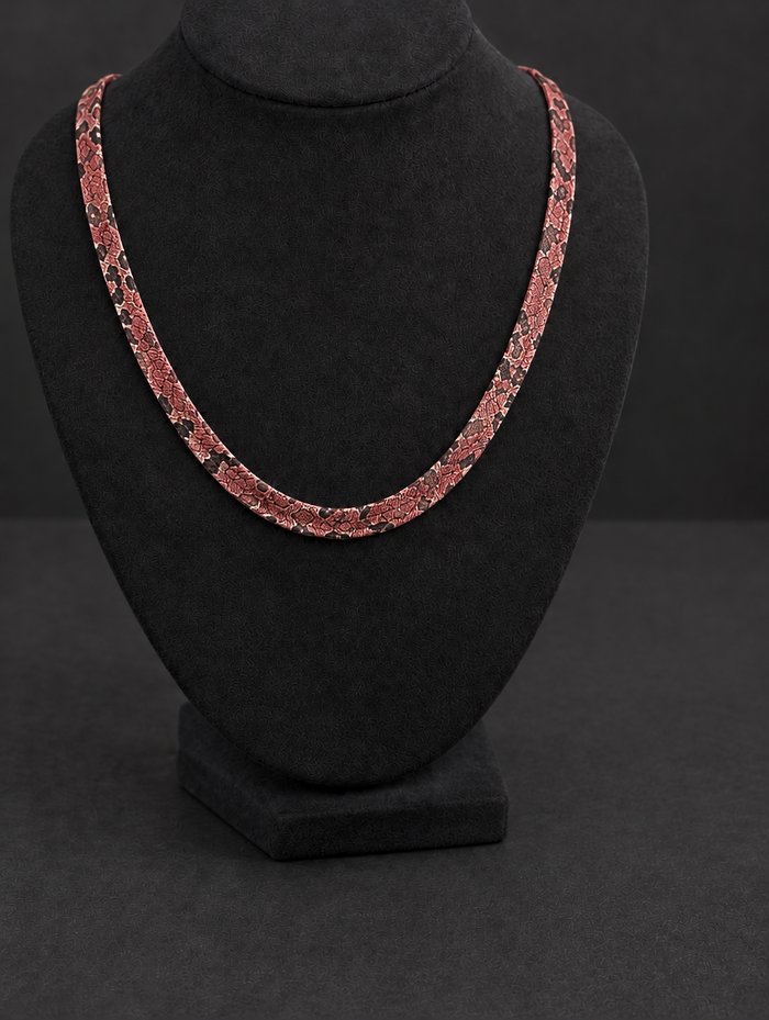 Snake Necklace — Coral Red