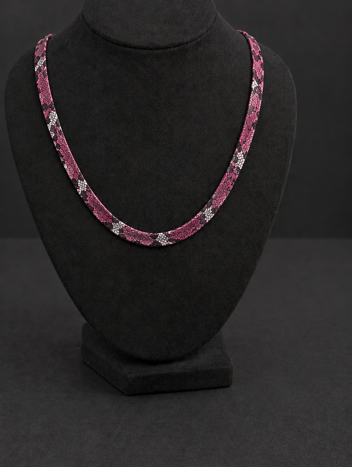 Snake Necklace — Pink Flame