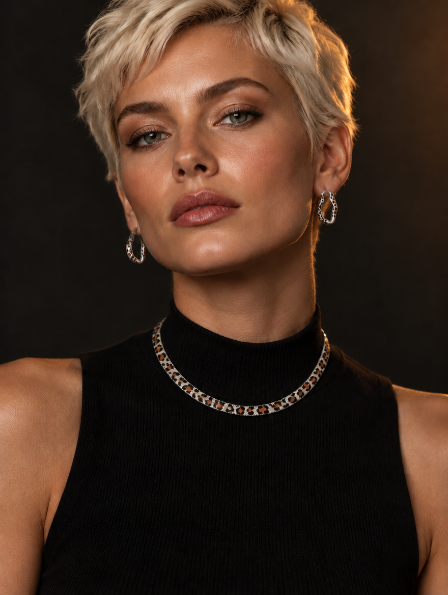 Necklace + Hoops in silver