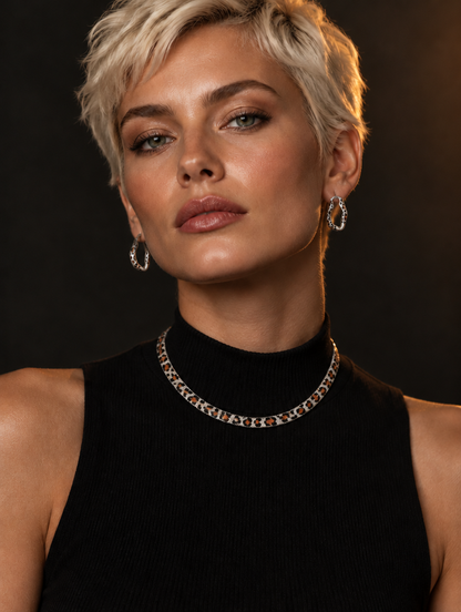 Necklace + Hoops in silver