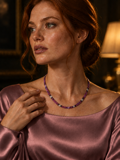 Vexa snake print necklace in Pink Flame